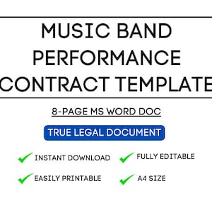 Musik Band Auftrittsvereinbarung