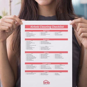 Cleaning Checklist Template Printable for Vacation Rentals, Airbnb, VRBO