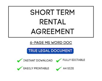 Professional Short Term Rental Contract Template