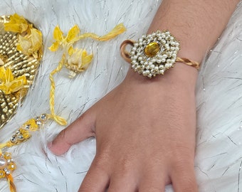 Pearl Rakhi Bracelet | Handmade Indian Raksha Bandhan Gift