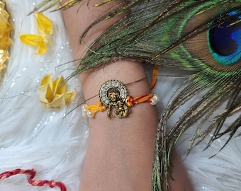 Krishna Kundan Rakhi | Indian Bracelet for Raksha Bandhan