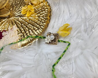 Handmade Rakhi Bracelet | Pearl, Crystals, Gems | Raksha Bandhan