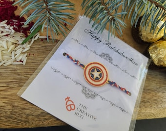 Captain America Rakhi | Handmade Beaded Bracelet for Raksha Bandhan