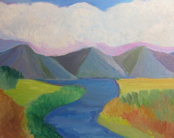 Hayden Valley Dream Painting - Yellowstone National Park Acrylic Landscape