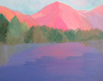 Lassen National Park Painting - Acrylic Landscape