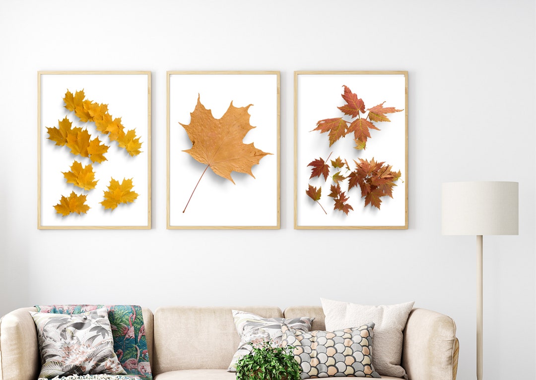 Autumn Leaves Wall Art Fall Foliage Wall Art Digital Etsy