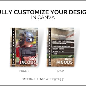Modello personalizzato per carta collezionabile della squadra di baseball o del giocatore per Canva