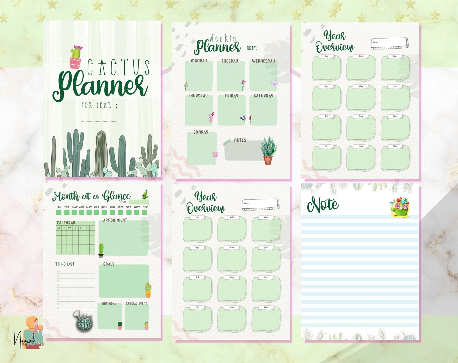 Cactus Planner Printable Daily Planner to Do List Daily Etsy UK
