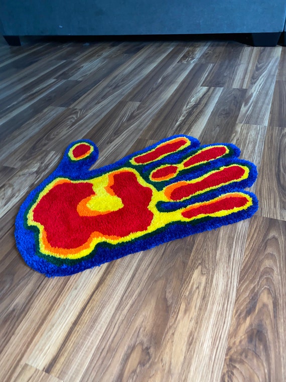 Thermal Handprint Rug Etsy