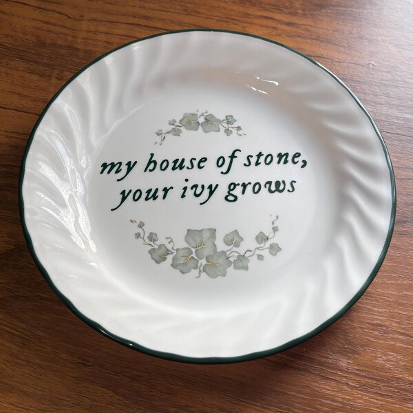 Ivy print / ring tray / lyrics / corelle dish / sentimental jewelry tray ts / emily dickinson
