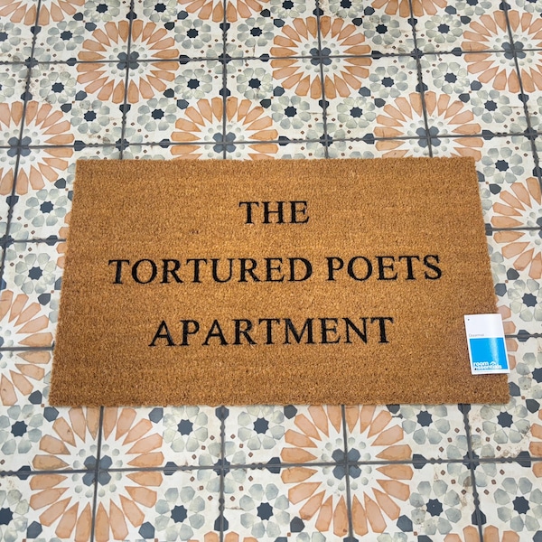 Felpudo de fibra de coco / Alfombra para porche / Moqueta / Medios de comunicación, música, letras / Poetas / Dickinson / Regalo de decoración para apartamento / Día de San Valentín / Aniversario