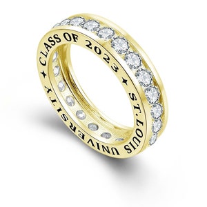 Women&#39;s customized eternity ring for friends, couples, Valentines day gift ring, high school and college grads class ring-Jour Nouveau Jewel