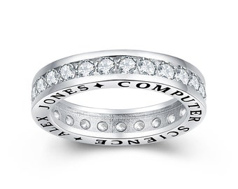 Men‘s eternity band customized class ring for high school and college, fraternity, friendship, couple's ring, wedding band