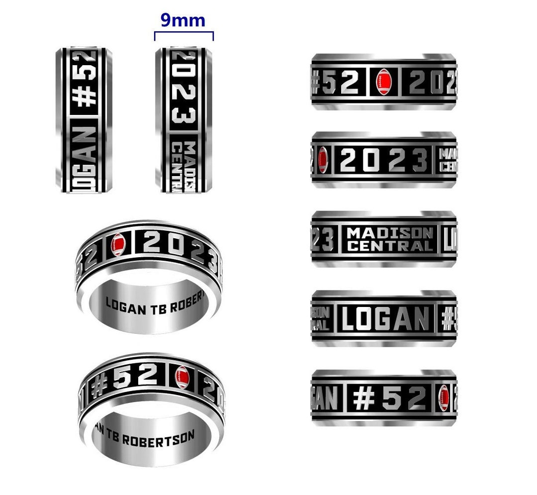 Personalized Full Circle Band Class Ring 9mm Band Ring Etsy