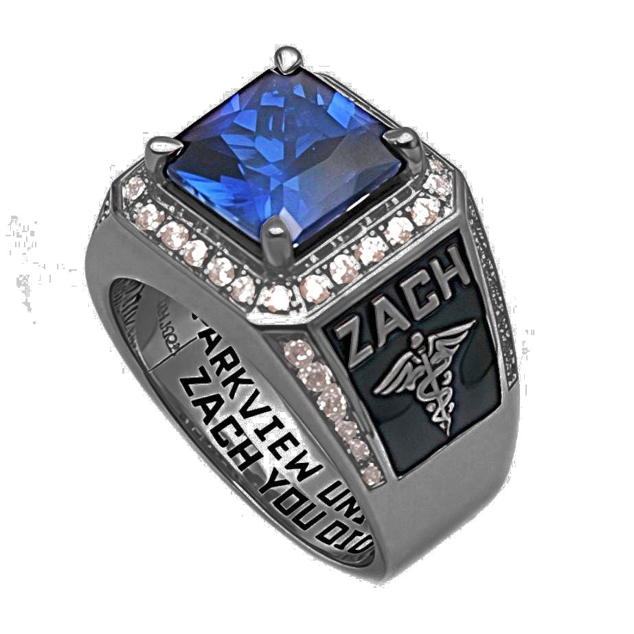 Personalized Sterling Silver Class Ring for Men , Graduation Ring, High ...