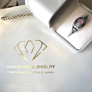 Best Value Class Ring! Women's customized graduation ring in sterling silver/10K Gold -classic oval-by Jour Nouveau Jewelry image 7