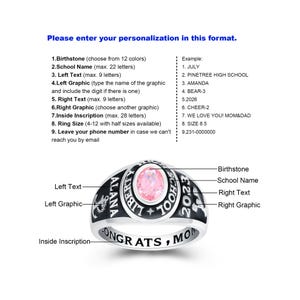 Best Value Class Ring! Women's customized graduation ring in sterling silver/10K Gold -classic oval-by Jour Nouveau Jewelry image 11