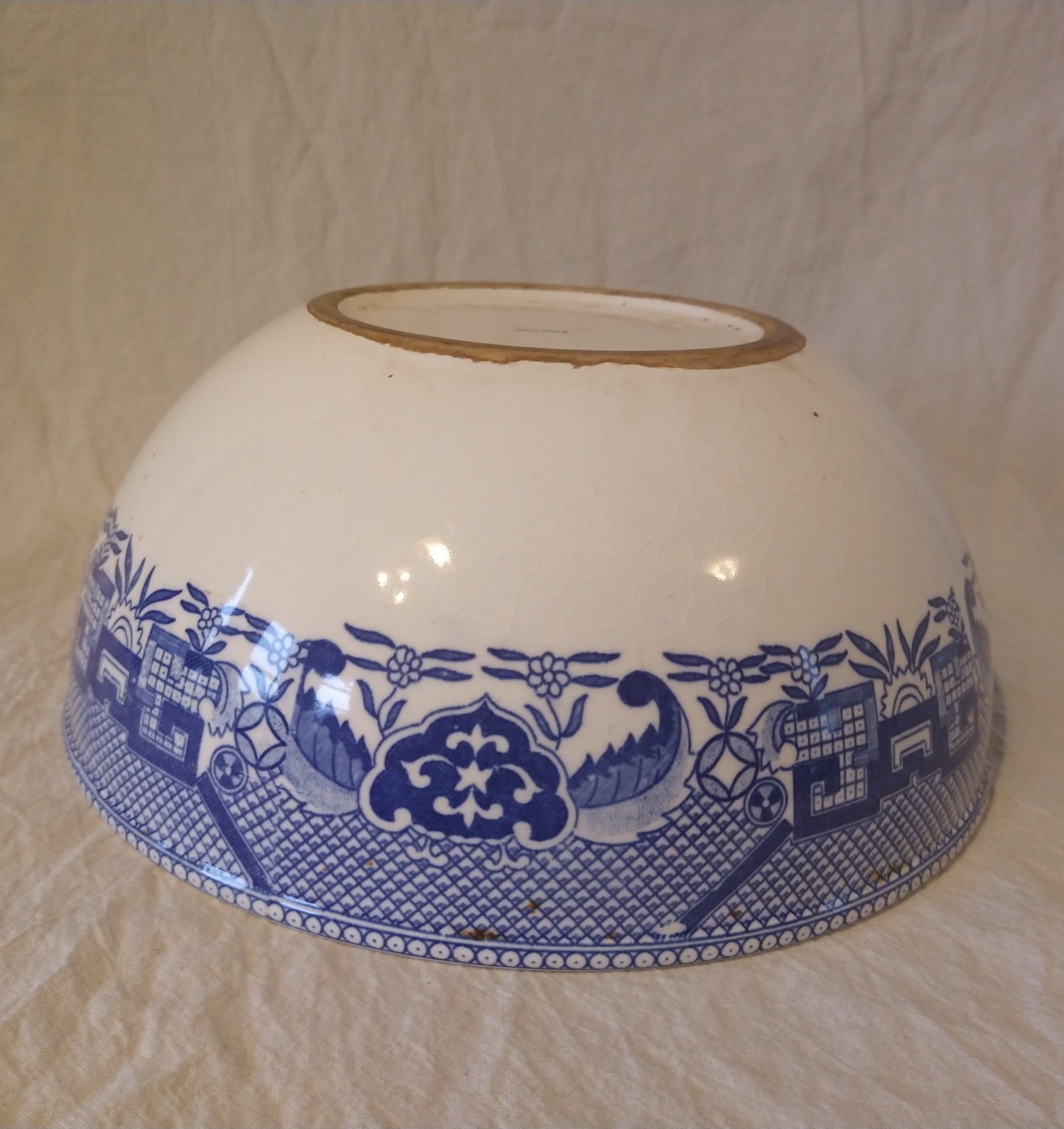 大きなブルーウィローサラダボウル - Etsy 日本