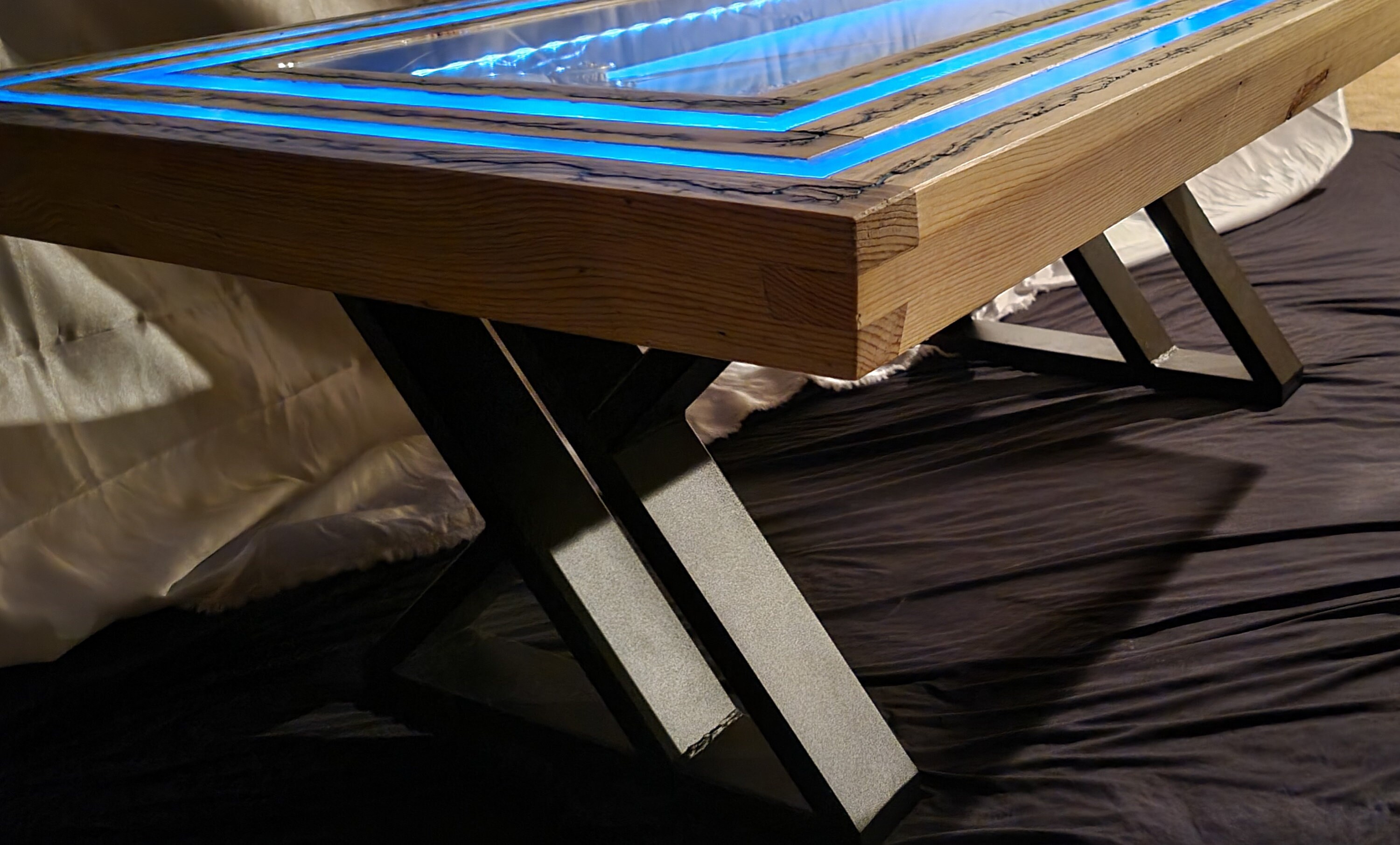 Display Table Glass Top Illuminated Turquoise Epoxy/resin and Etsy