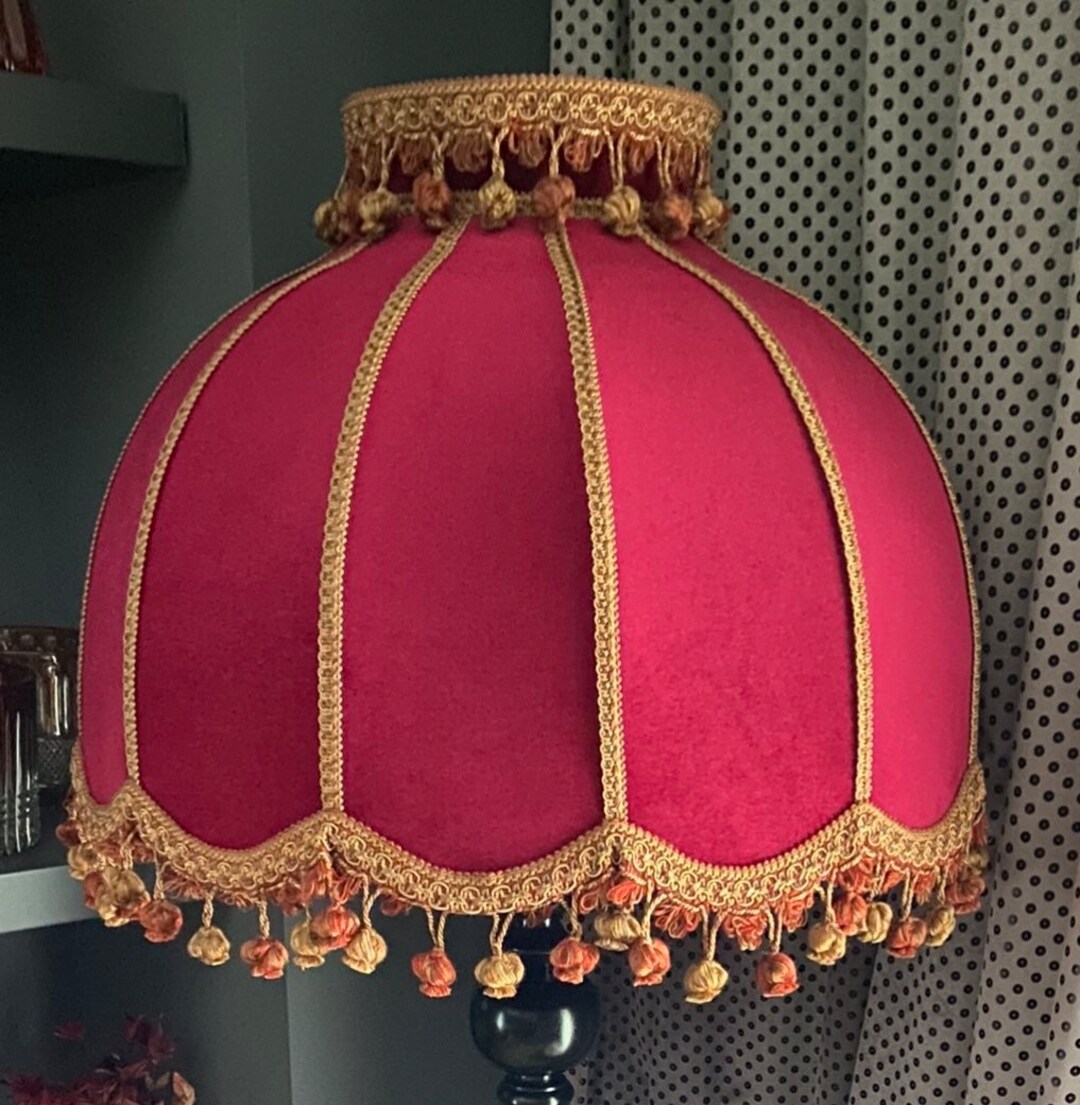 LAMP SHADE Victorian Vintage Style Handmade Custom Velvet Etsy