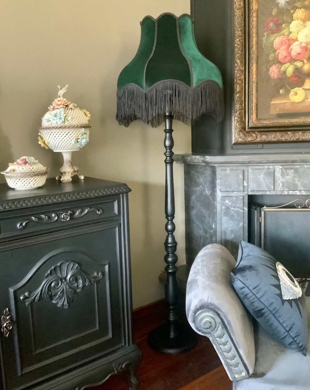 FLOOR LAMP: Victorian Vintage Style Handmade Custom Lamp Shade - Etsy