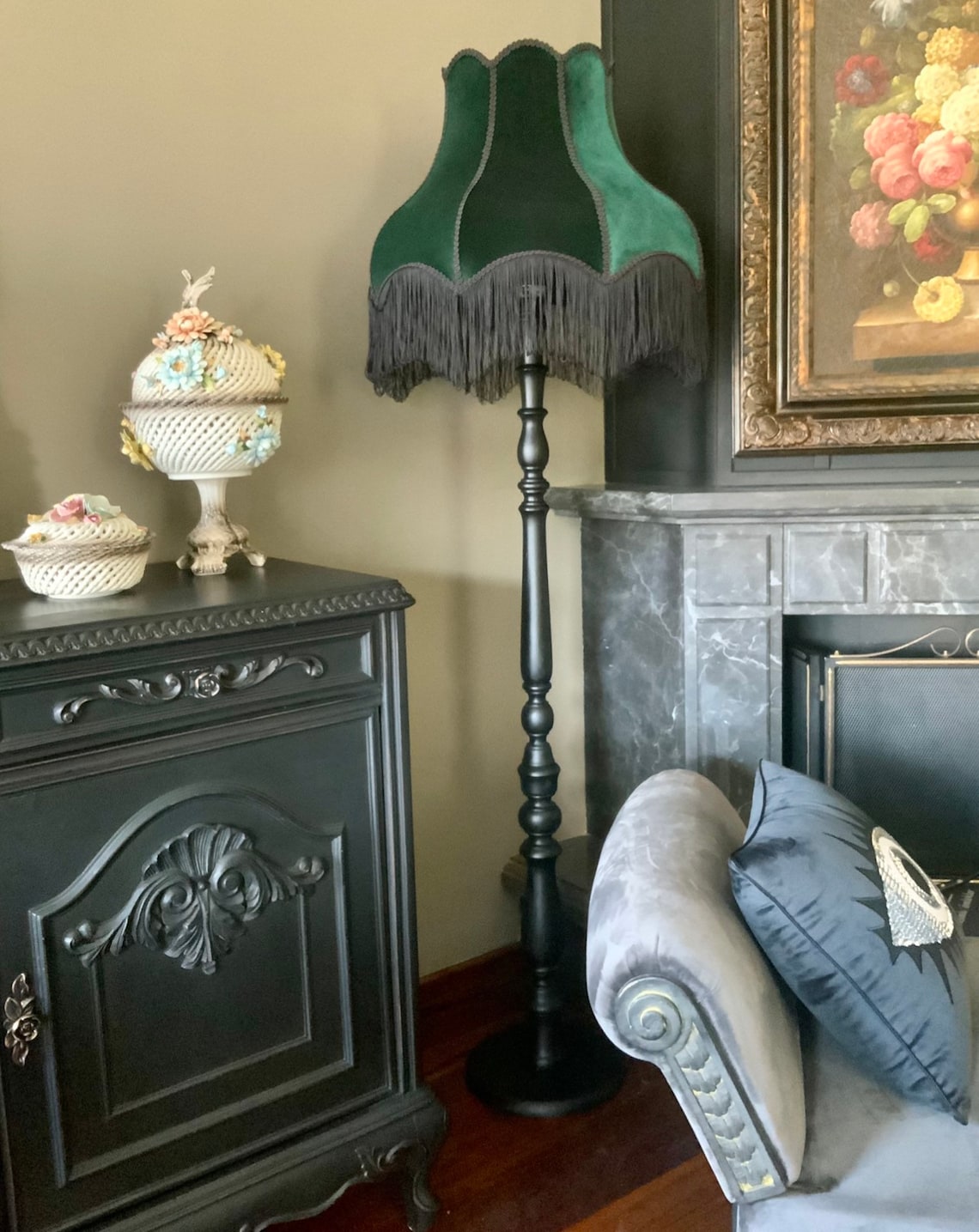 FLOOR LAMP Victorian Vintage Style Handmade Custom Lamp Shade Etsy