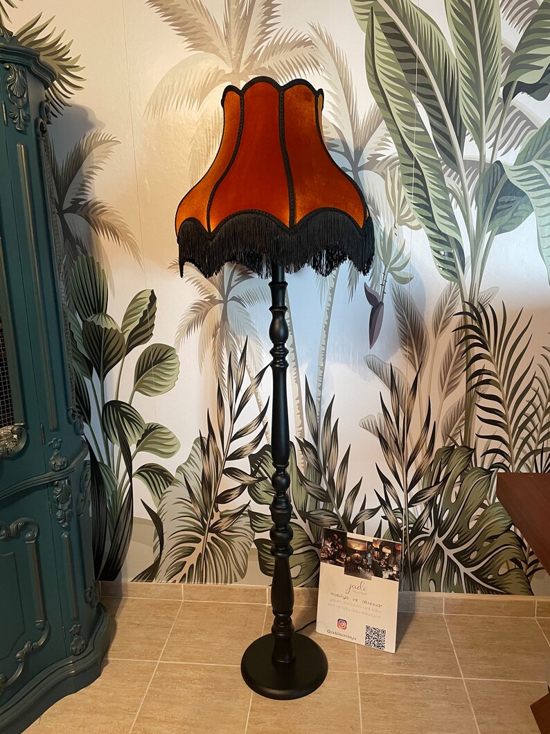 FLOOR LAMP Victorian Vintage Style Handmade Custom Lamp Shade Etsy