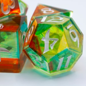 TTRPG Dice | TTRPG | Dice Set | D&D Dice | dnd 5e | Pathfinder | Pathfinder Dice | Yellow Dice | Green Dice