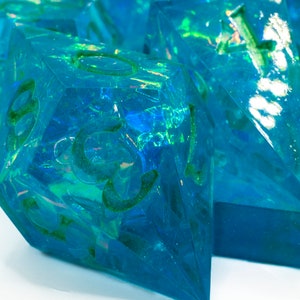 D&D Dice Set | TTRPG Dice | Dice Set | Dice | Pathfinder Dice | Full Dice Set | Blue Dice | Green Dice | dnd Dice | dnd 5e