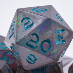7 Piece Dice Set | TTRPG dice Set | D&D Dice Set | Pathfinder Dice | dnd | TTRPG | Blue Dice | Dark Dice | Dice Set | d20