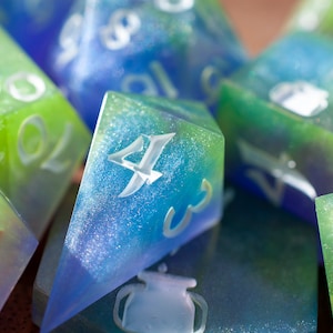 TTRPG Dice | Dice Set | Dice | Full Dice Set | Pathfinder Dice | Pathfinder | Dnd | TTRPG | Dnd Dice Set | Purple Dice | Green Dice
