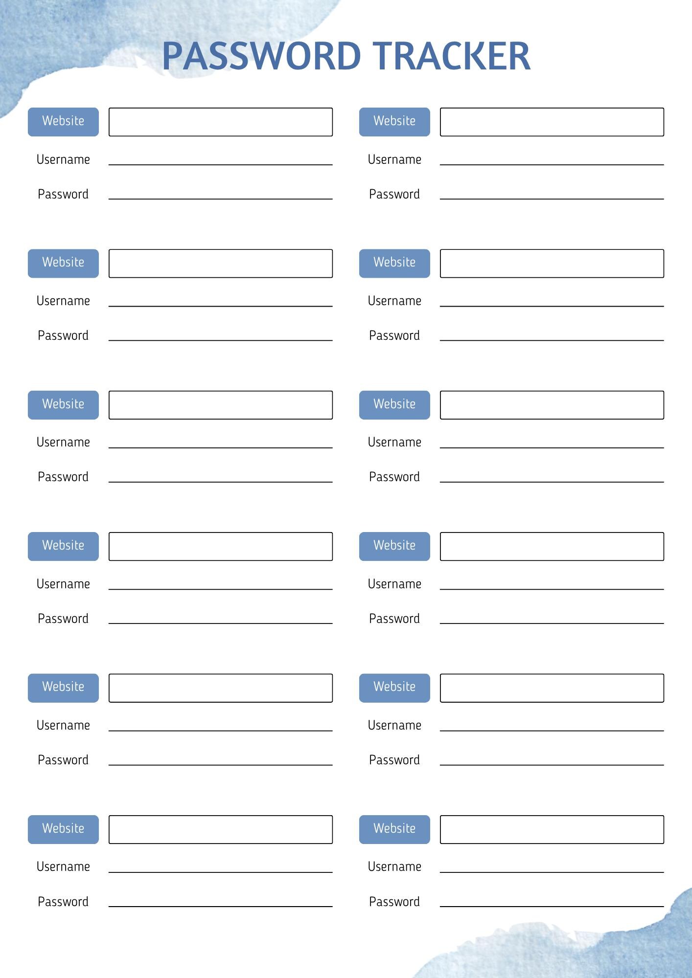 Editable Password Tracker Printable: Password Log, A4/a5/letter ...