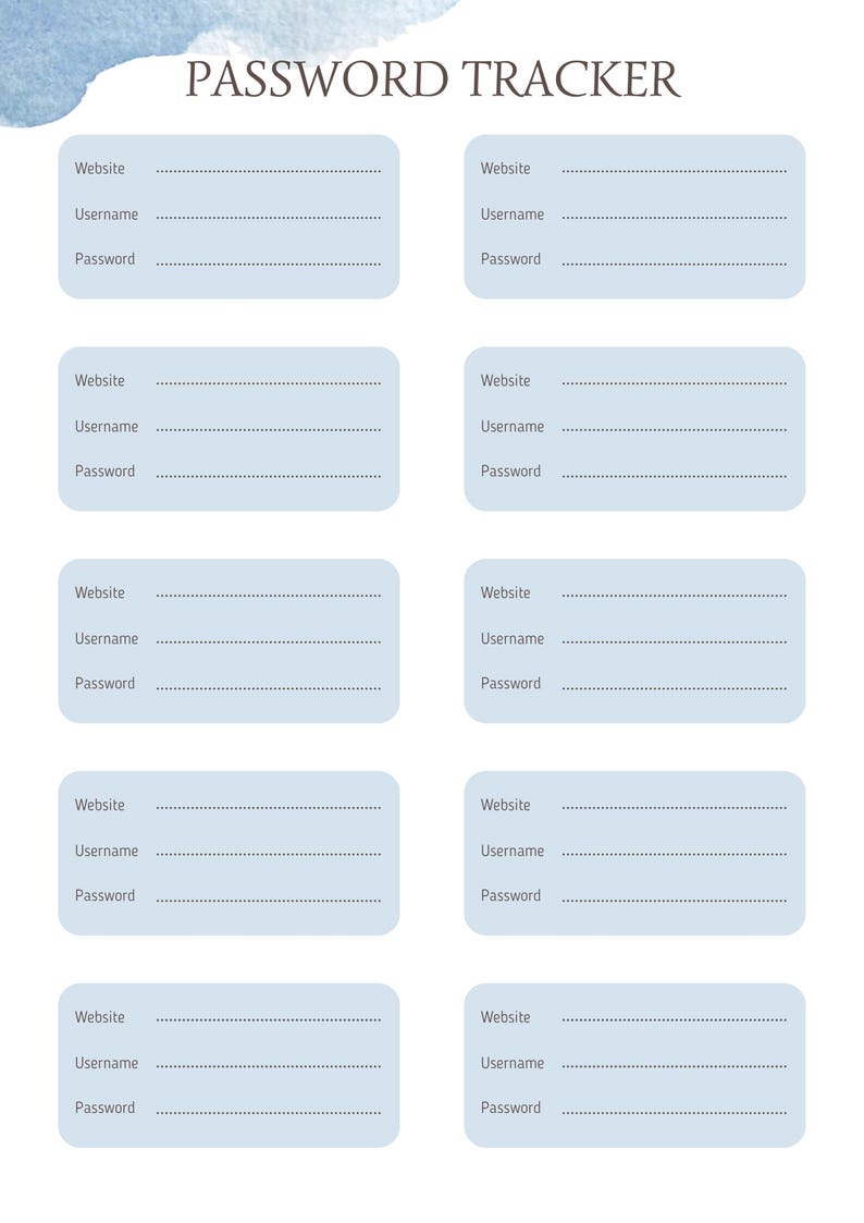 Editable Password Tracker Printable: Password Log, A4/a5/letter ...