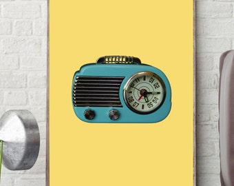 Vintage Radio Wall Art | Old Fashioned Radio Digital Download | Retro Radio Gaga Digital Art Print | Classic Radio Home Decor |Printable Art