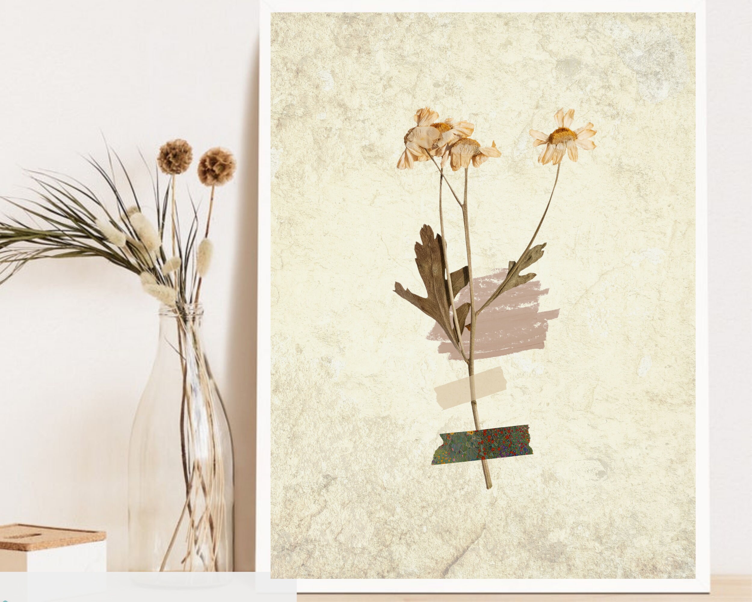 Home Décor Vector digital floral printable artwork A4 PDF Dried flowers