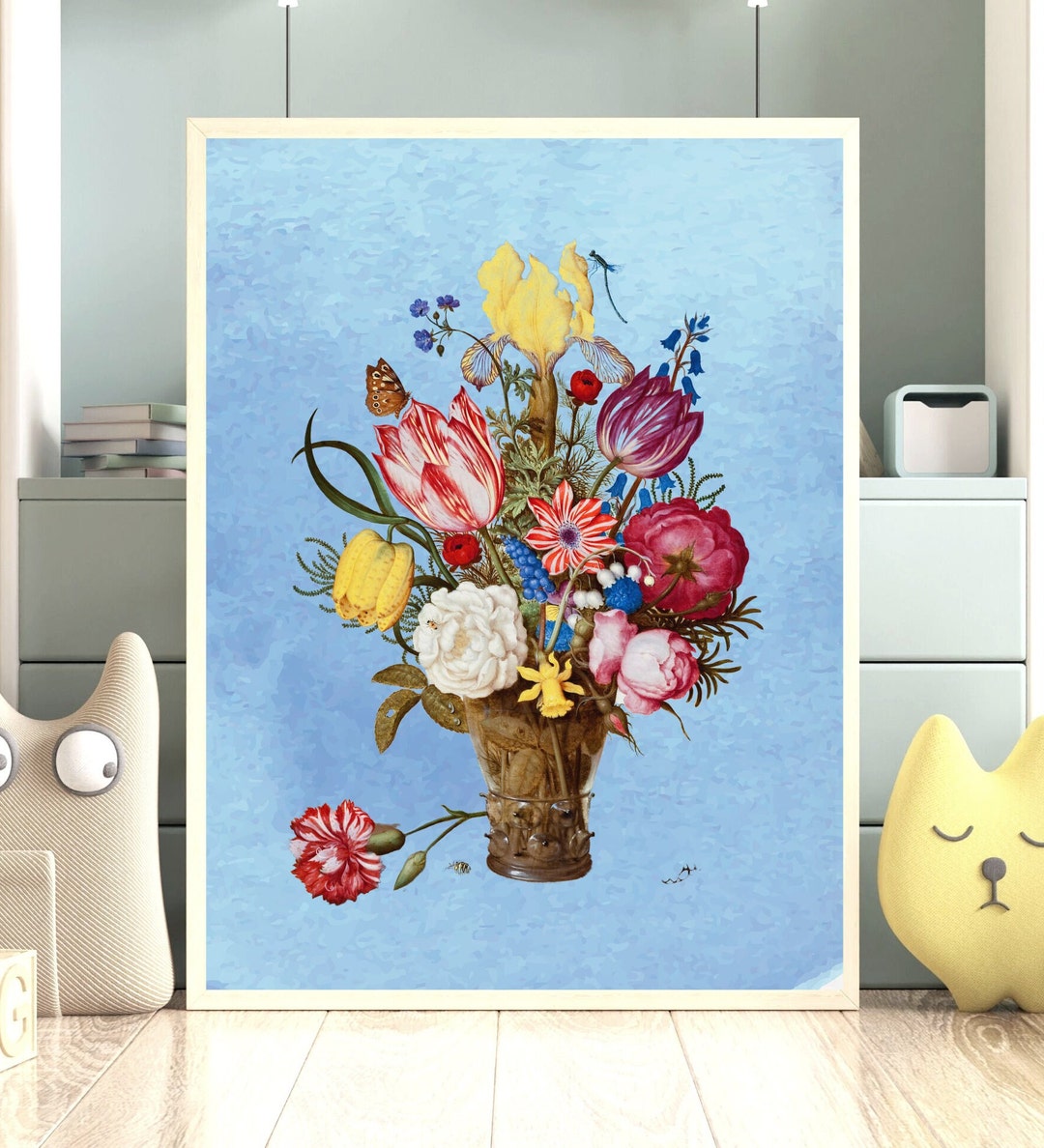 Vintage Flower Bouquet Printable Antique Floral Wall Art Etsy