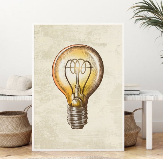 Light bulb wall art deals