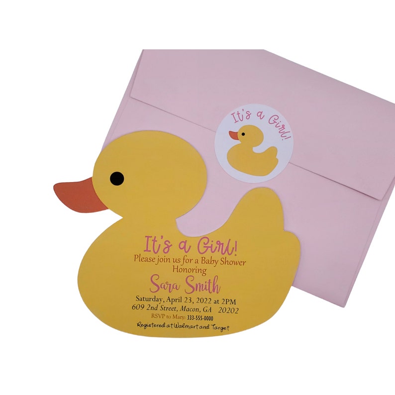 Rubber Duck Baby Shower Invitation, Girl Rubber Duck Baby Shower, Baby Shower Invitations Etsy