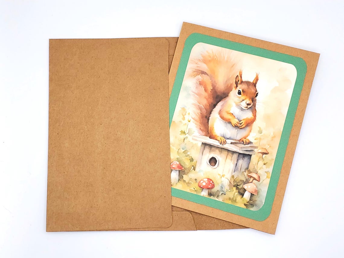 Squirrel Note Cards, Woodland Animal Note Cards, Squirrel Lover Gift - Etsy