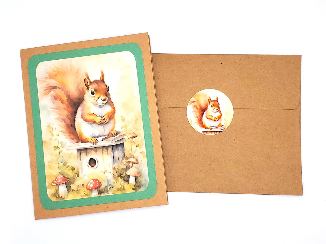 Squirrel Note Cards, Woodland Animal Note Cards, Squirrel Lover Gift - Etsy