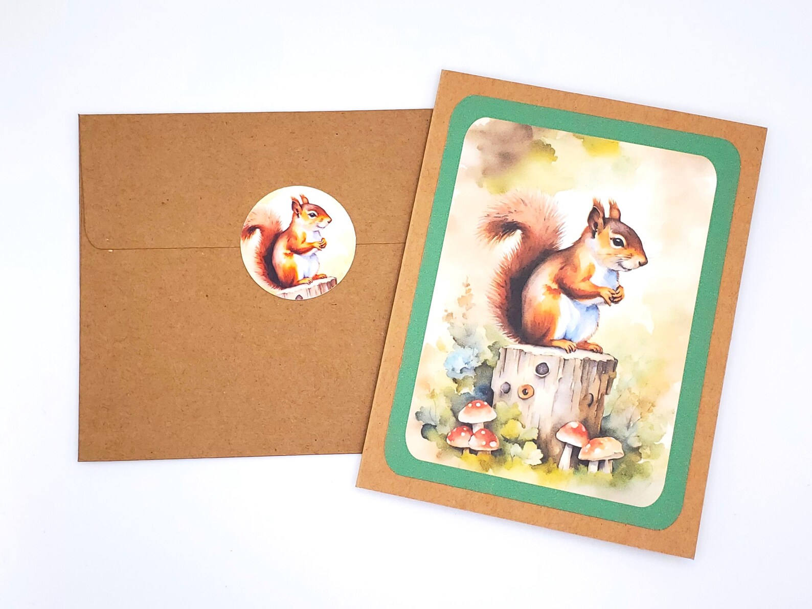 Squirrel Note Cards, Woodland Animal Design, Set of 6 - Etsy