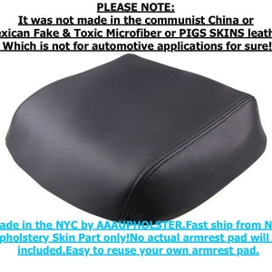 Honda Ridgeline  2006-2014 Upholstery for a Center Console Armrest Genuine Italian Leather Part only Cover Black Color made by AAAUPHOLSTER