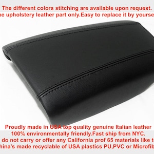 Fits All Volvo S80 1999 2000 2001 2002 2003 2004 2005 2006  New Black Genuine Italian Leather Armrest Cover Black Stitch Skin part only