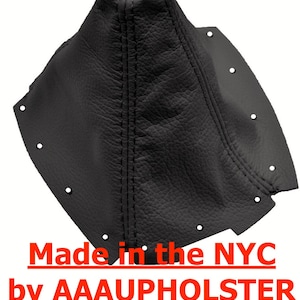 Fits Mazda Miata 1990-1997 New Black Genuine Leather Shift Boot with Black Top Stitches (Leather Part Only) Made by the AAAUPHOLSTER.com
