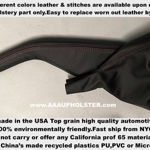 for PORSCHE 924 944 968 from 1975 to 1995 set of emergency parking Hand Brake and shift Boot Black Genuine Italian leather red top stitches