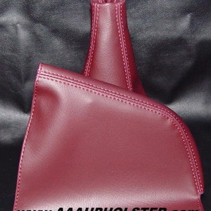 Se adapta al Toyota Supra MK3 1986-1993 Nuevo color Burdeos Cambio y E Freno Botas set Cuero genuino Hecho por AAAUPHOLSTER.com