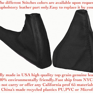 for BMW Z3 1995-2002 E36/7Roadster;E36/8Coupe Manual New Genuine automotive Leather SHIFT & E Brake BOOTS black stitches by aaaupholster.com