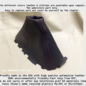 For Chevrolet Corvette C7 2014-2019 Manual Stick shifter Shift Boot Black Genuine Italian Leather Red Top Stitches made by Aaaupholster.com