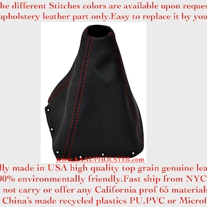 FOR MAZDA RX7 FC3S 1986-88 New Black Genuine Leather Shift Boot with Red Top Stitches (Leather Part Only) Made by the AAAUPHOLSTER.com