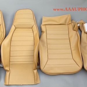 For Porsche 911 930 CHAMPAGNE  Front Standard Seats Upholstery Recovery Kit Covers 1977 1978 1979 1980 1981 1982 1983 84 by Aaaupholster.com